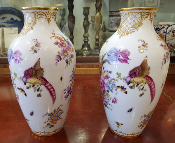 Pair of 18th Century English Antique Chelsea Porcelain Vases