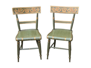 Pair of Antique Federal Painted Fancy Chairs made in Baltimore circa 1835 (19th Century).