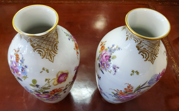 Pair of 18th Century English Antique Chelsea Porcelain Vases