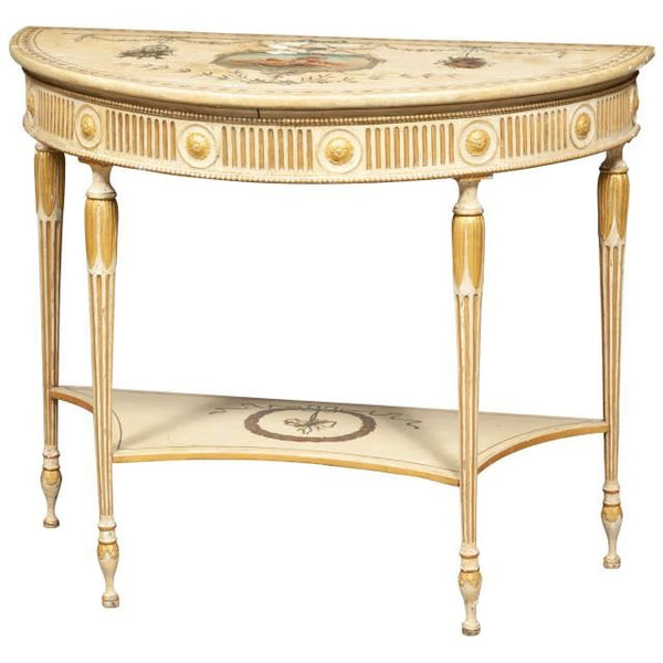 Antique English George III Painted Neoclassical Console Table circa 1700s (18th century).