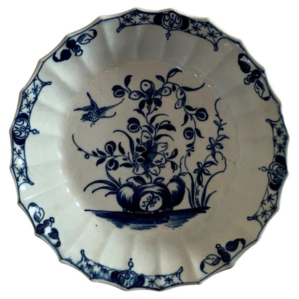 Antique Dr Wall Worcester Porcelain Blue White Bowl circa 1780 (18th century).
