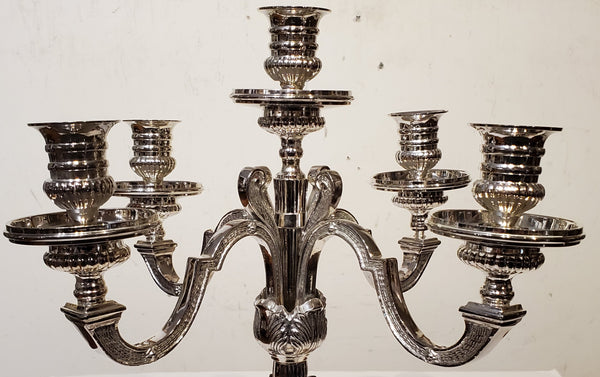 Pair of New Silver Plated Baroque Candelabra