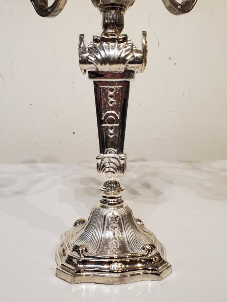 Pair of New Silver Plated Baroque Candelabra