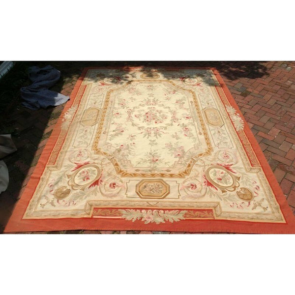 Vintage French Aubusson Carpet Rug circa 1920s (early 20th century).
