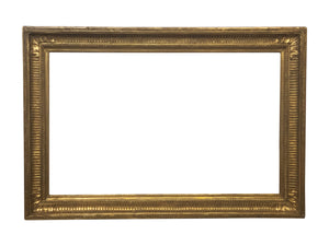 American 20x33 Inch Antique Gold Fluted Cove Picture Frame for canvas art circa 1800s (19th Century).