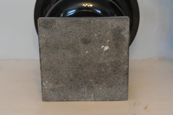 Pair of Contemporary Black Stone Porphyry Urns