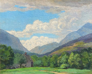 Vintage Landscape Oil Painting of Mountains by John Winthrop Andrews (1879-1964) (20th Century).