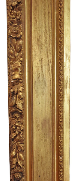 19th Century American Gilded Oak Canted Profile 31x43 Art Frame
