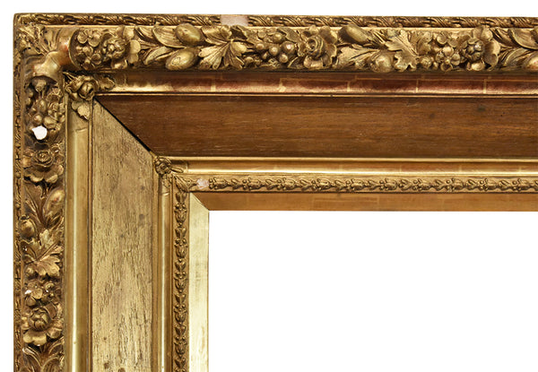 American 31x43 inch Antique Gold Picture Frame for canvas art circa 1800s (19th century).