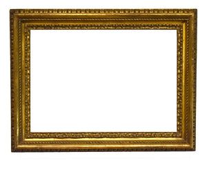 Italian 17x24 inch Antique Gold Carved Picture Frame for canvas art circa 1800s (19th Century).
