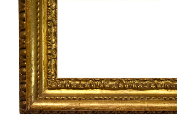 Italian 17x24 inch Antique Gold Carved Picture Frame for canvas art circa 1800s (19th Century).