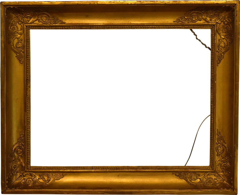 French 14x18 Inch Antique Gold Empire Picture Frame for canvas art circa 1810 (19th century).
