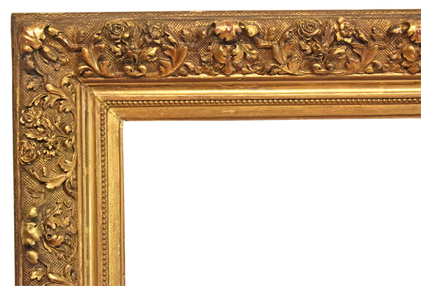 American 19x37 inch Antique Gold Barbizon Picture Frame circa 1890 (19th Century).