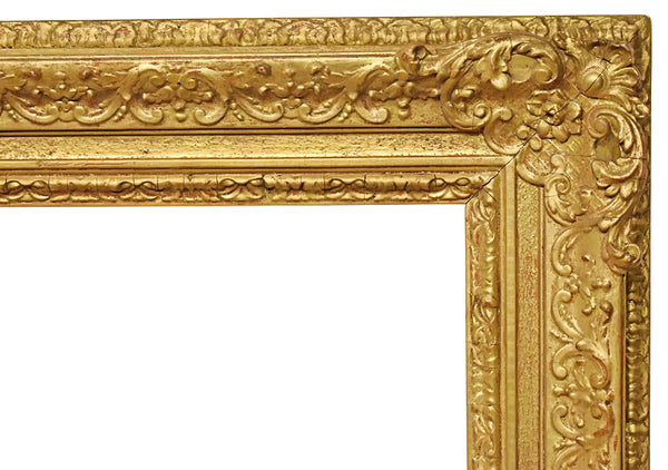 29x52 Inch Antique English Gold Lely Picture Frame for canvas art circa 1800s (19th Century).