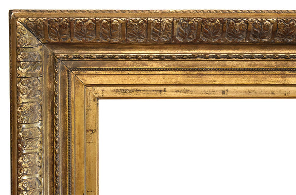 19x32 Inch Antique Silver Leaf Picture Frame for canvas art, circa 1920 (20th Century).