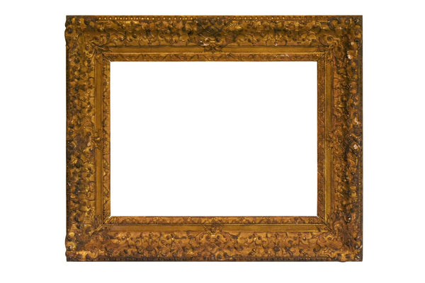 French 18x24 Antique Carved Gold Picture Frame for canvas art circa 1700s (18th century).