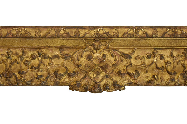 French 18x24 Antique Carved Gold Picture Frame for canvas art circa 1700s (18th century).