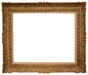 25x31 Inch Vintage French Picture Frame for canvas art circa 1940 with decoupe decorations and a liner.