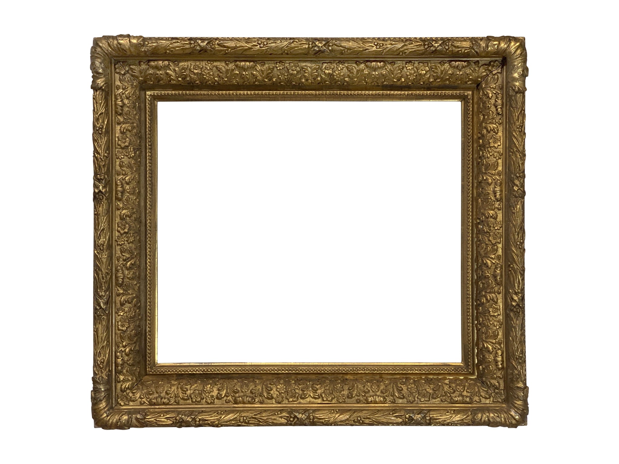 American 19x22 inch Ornate Antique Gold Picture Frame for canvas art circa 1880 (19th century).