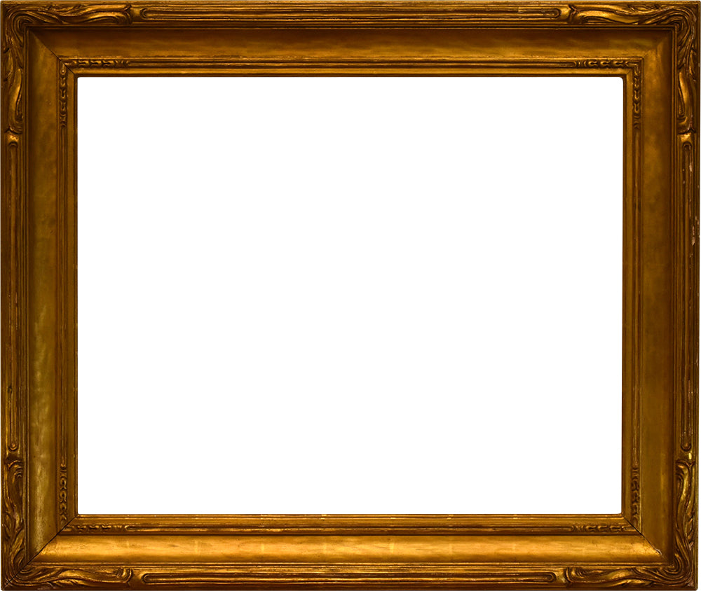 21x26 Inch Vintage Gold Arts and Crafts Picture Frame for canvas art, circa 1925 (20th Century American painting frame for sale).