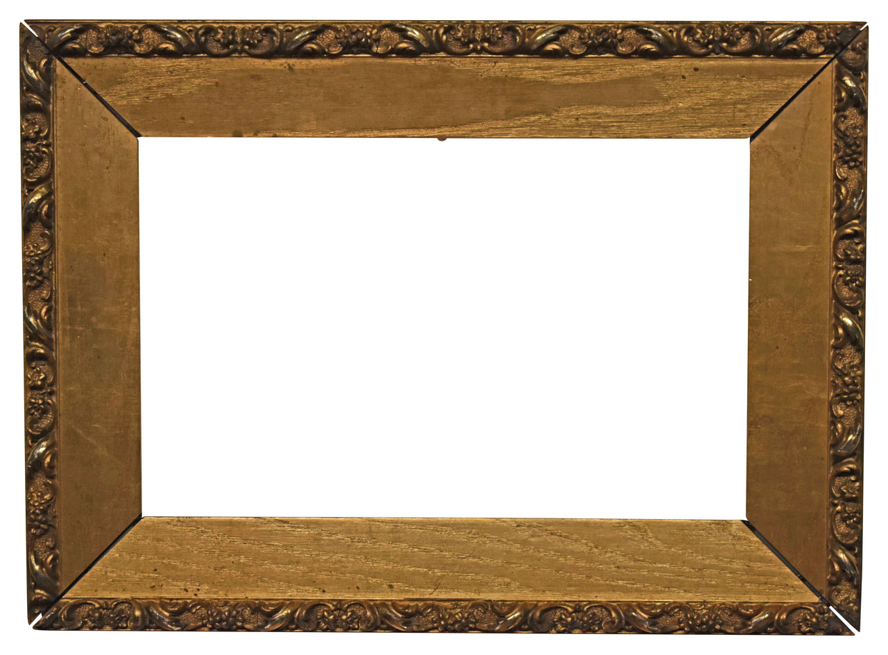 9x15 Inch Antique American Brown and Gold Picture Frame for canvas art circa 1890 (19th century).