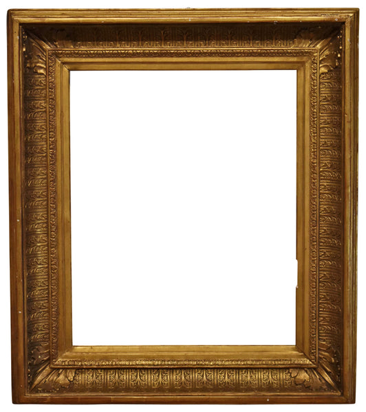 French 21x26 Inch Antique Gold Empire Picture Frame for canvas art circa 1830 (19th Century).