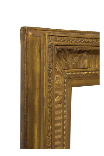 American 20x33 Inch Antique Gold Fluted Cove Picture Frame for canvas art circa 1800s (19th Century).