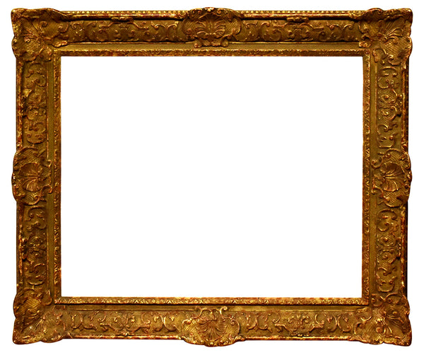 26x32 Inch Antique Gold Louis XV Style Picture Frame for canvas art, circa 1910 (20th Century American painting frame for sale).