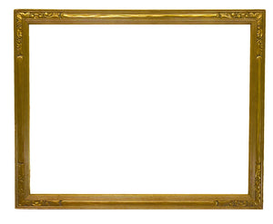 28x36 Inch Antique Gold Arts and Crafts Picture Frame for canvas art circa 1920 (20th Century American painting frame for sale).