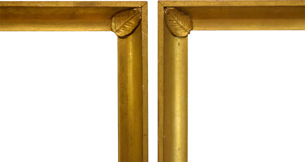 Pair of 24x28 Inch Antique Gold Scoop Picture Frames for canvas art circa 1850 (19th century).