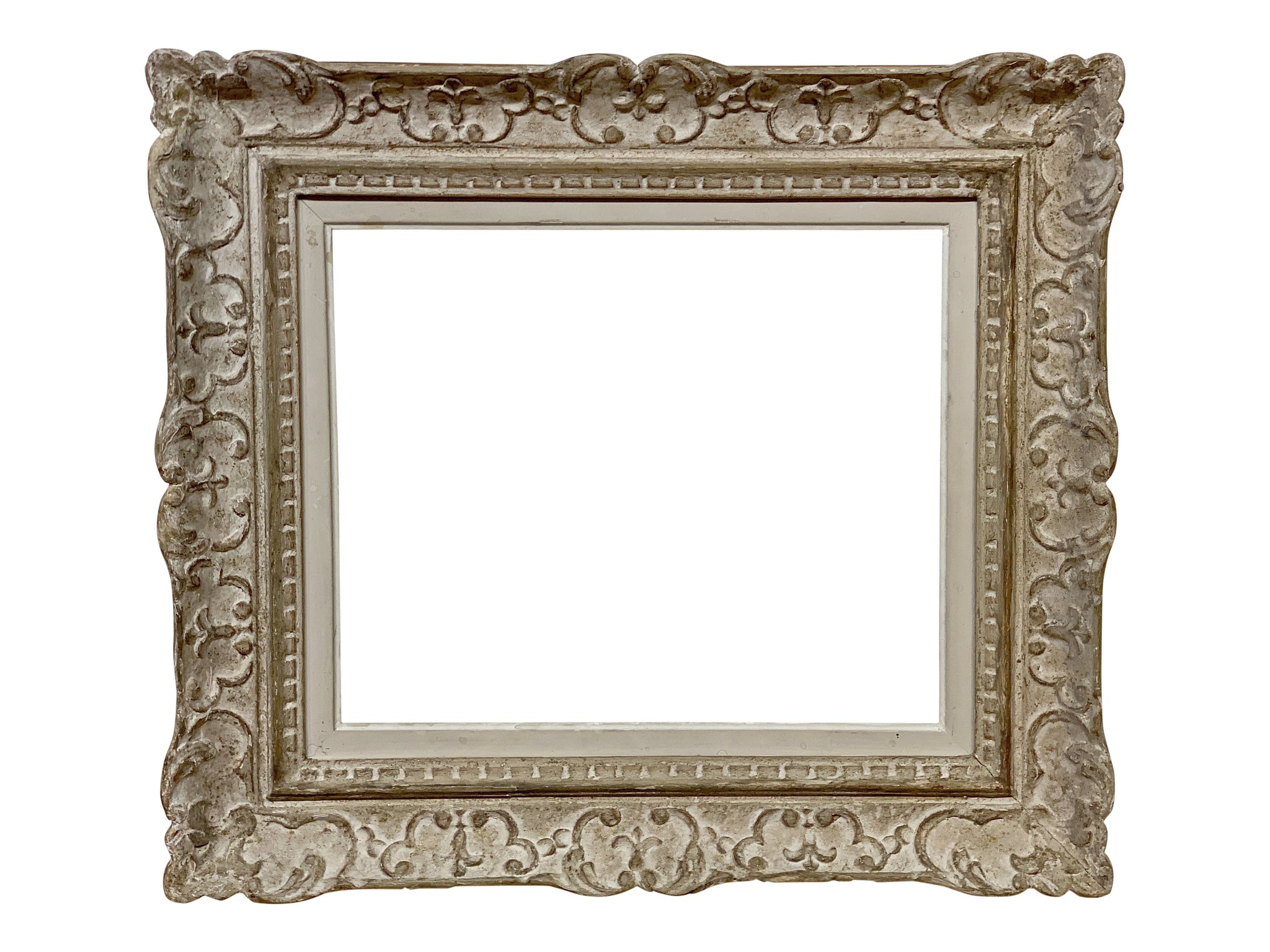 15x18 Inch Vintage White Shabby Chic Picture Frame for canvas art circa 1900s (20th Century).
