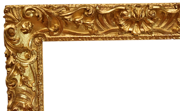 Italian 25x30 inch Antique Carved Gold Picture Frame for canvas art, circa 1700s (18th century).