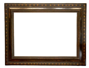 28x39 Inch Antique Dutch Black and Gold Picture Frame for canvas art circa 1600s (17th century).