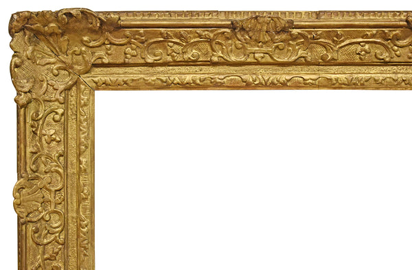 34x49 inch Antique French Regence Carved Gold Picture Frame for canvas art, circa 1700s (18th century).