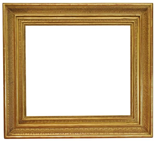 32x37 inch Antique Italian Gold Picture Frame For Canvas Art circa 1800s (19th Century).