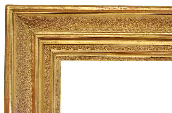 32x37 inch Antique Italian Gold Picture Frame For Canvas Art circa 1800s (19th Century).