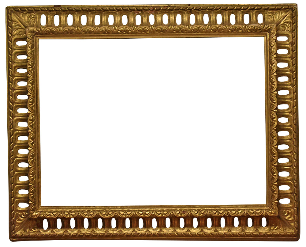 Italian 30x39 Carved Reticulated Antique Picture Frame