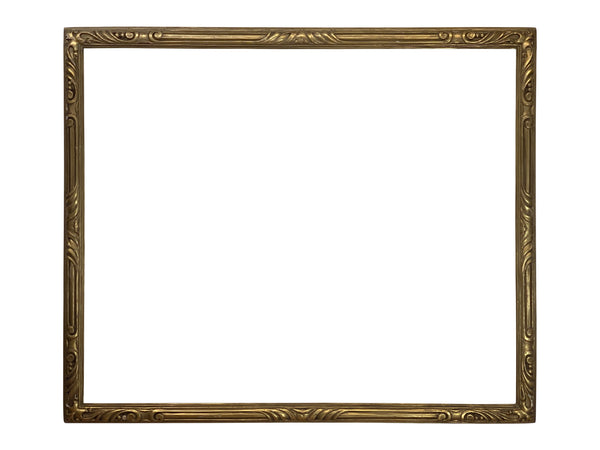 30x38 Inch Antique Gold Arts and Crafts Picture Frame for canvas art circa 1900s (20th Century).