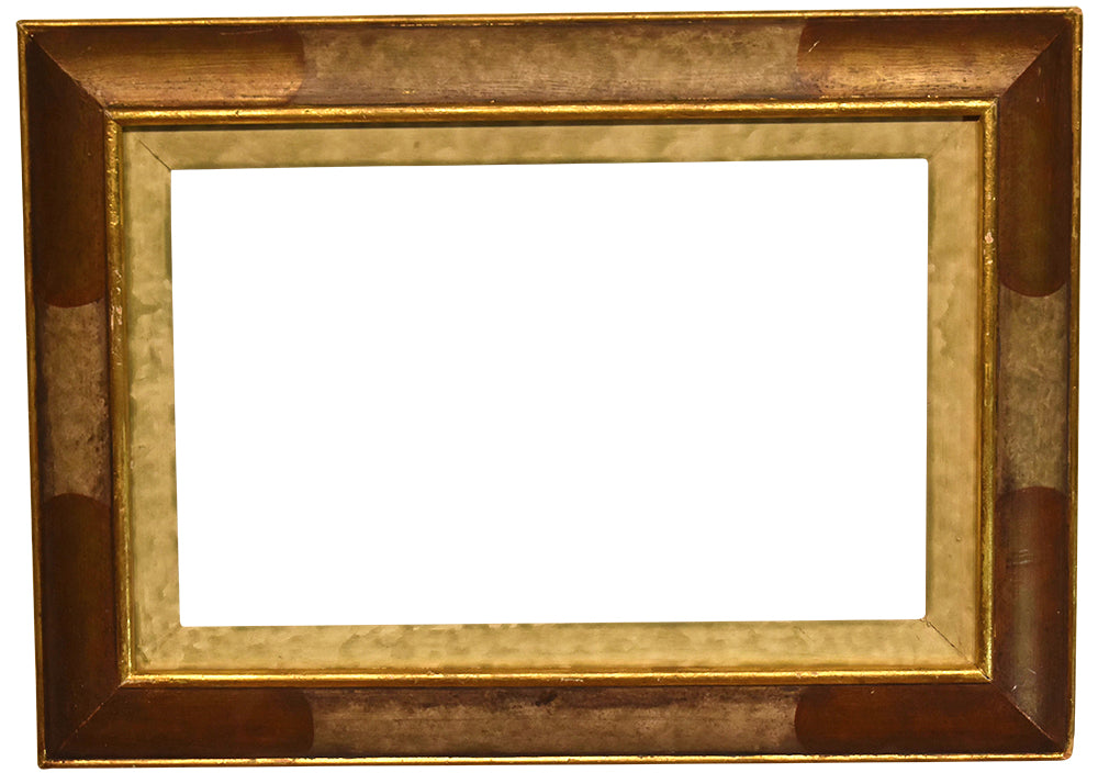 10x17 Inch Vintage Italian Brown and Gold Picture Frame for canvas art circa 1900s (20th Century).