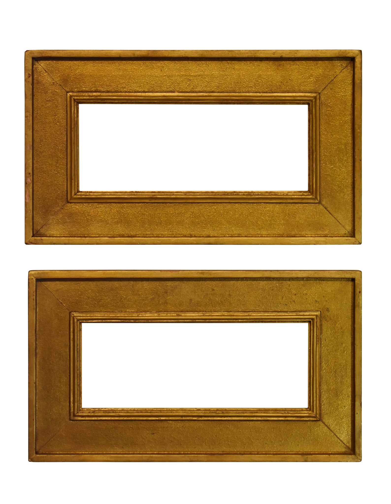 Pair of 4x11 Inch Antique American Gold Picture Frames for canvas art circa 1890 (19th Century).