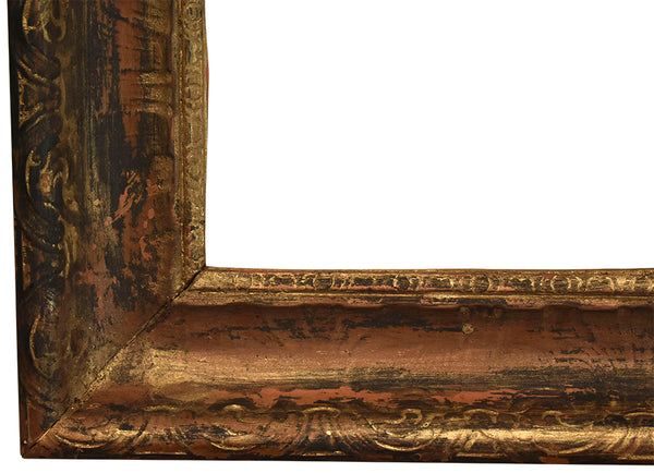 18x30 Inch Antique Gold Arts And Crafts Scoop Picture Frame for canvas art circa 1910 (20th Century).