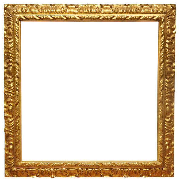 34x35 Inch Antique Venetian Square Gold Picture Frame For Canvas Art circa 1800s (19th Century).