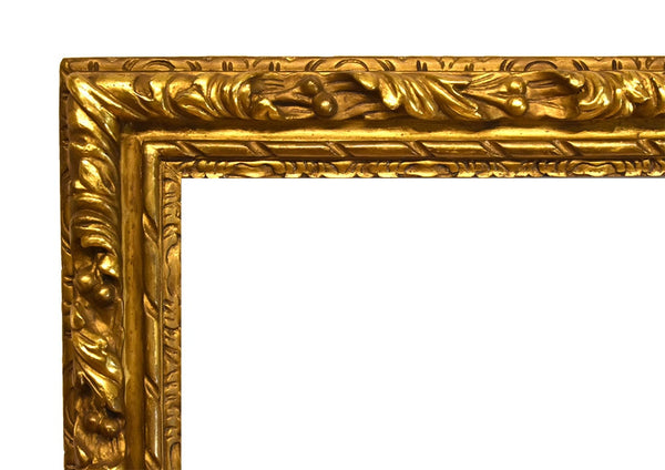 26x33 Inch Antique English Gold Carved Lely Picture Frame for canvas art circa 1600s (Late 17th Century).