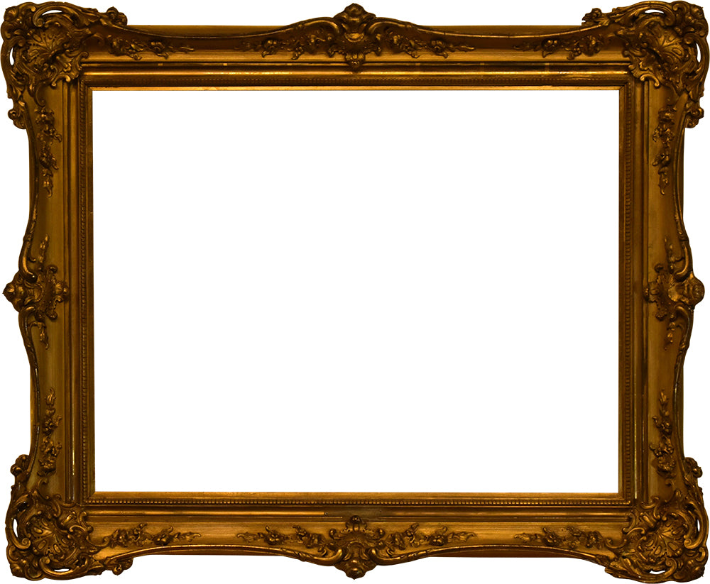 20x26 Inch Antique Gold Victorian Louis XV 8 Shell Picture Frame for canvas art circa 1800s (19th century).