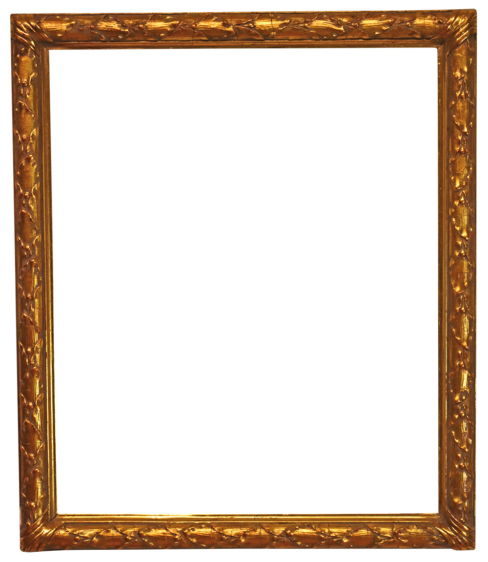 American 21x25 inch Antique Gold Louis XIII Picture Frame for canvas art circa 1900s (20th Century).