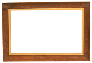 15x26 Inch Vintage Brown Picture Frame for canvas art circa 1900s (20th Century American painting frame for sale).