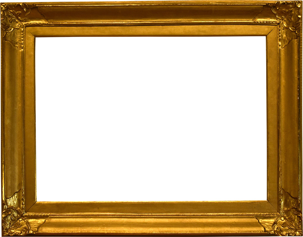 20x27 Inch Antique Gold Arts and Crafts Picture Frame for canvas art, circa 1915 (20th Century American painting frame for sale).
