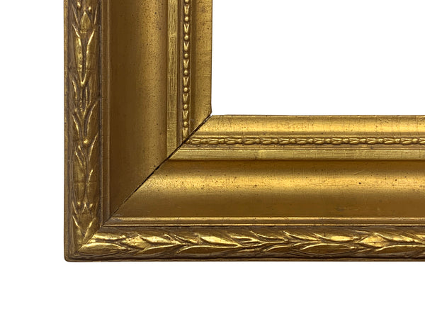 French 6x9 Inch Antique Gold Scoop Picture Frame for canvas art circa 1875 (19th Century).