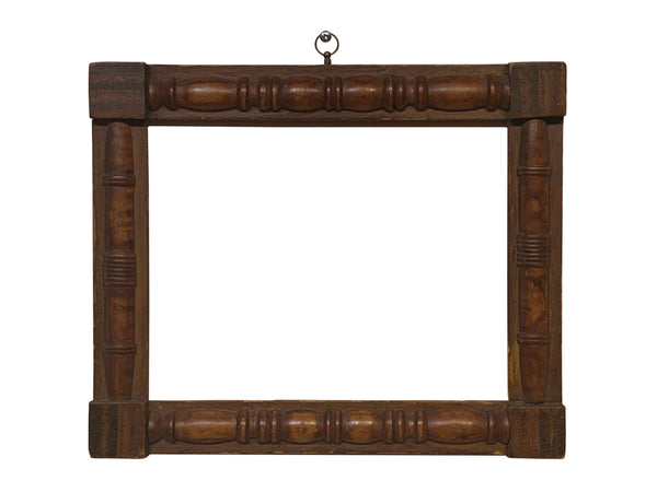 American 8x10 inch Antique Curly Maple Split Baluster Picture Frame for canvas art, circa 1840 (19th Century).