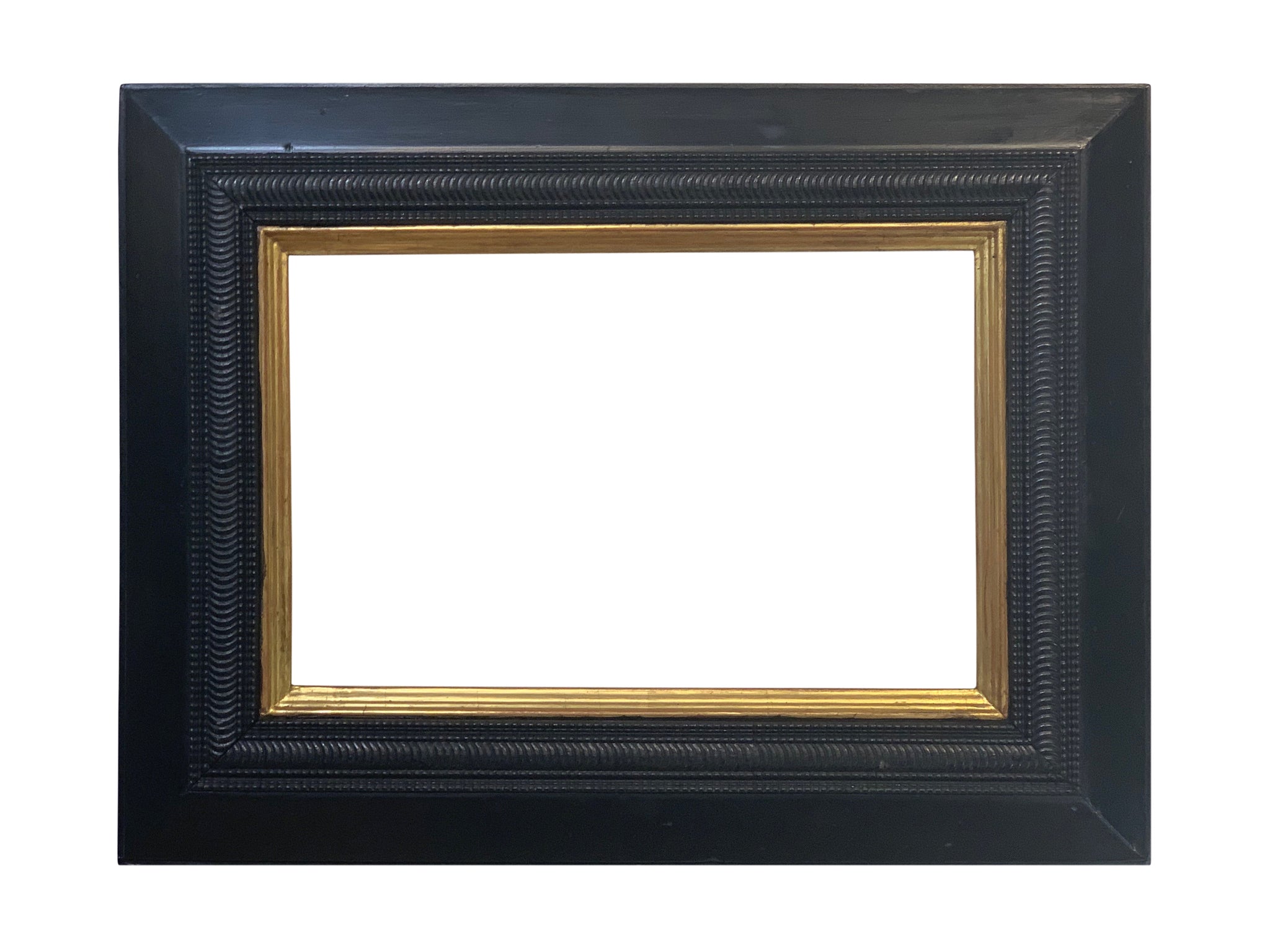 9x14 inch Antique Black and Gold Picture Frame For Canvas Art circa 1900s (20th Century).